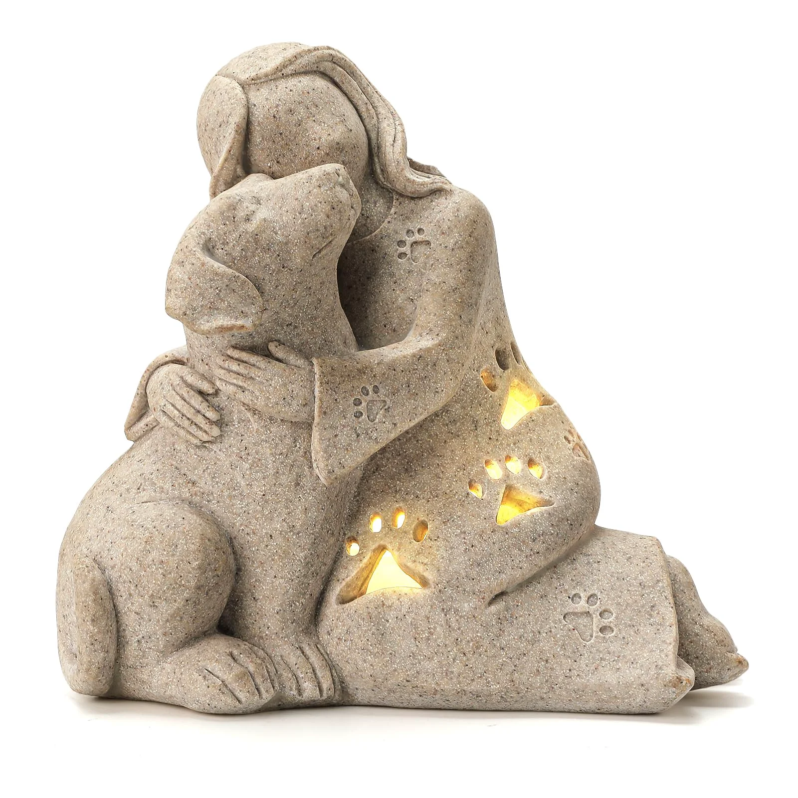 Selected INLOMEM Dog Memorial Gift — Hand-Sculpted Resin Sculpture with LED Candle Holder High-Performance