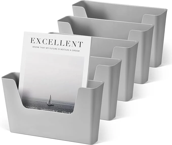 Healthy YOHOM No Drilling File Holder Wall Mails Magazines Organizer Adhesive Door Mount Single Pocket White 1 GREY 5 PCS About ThisOverview Green