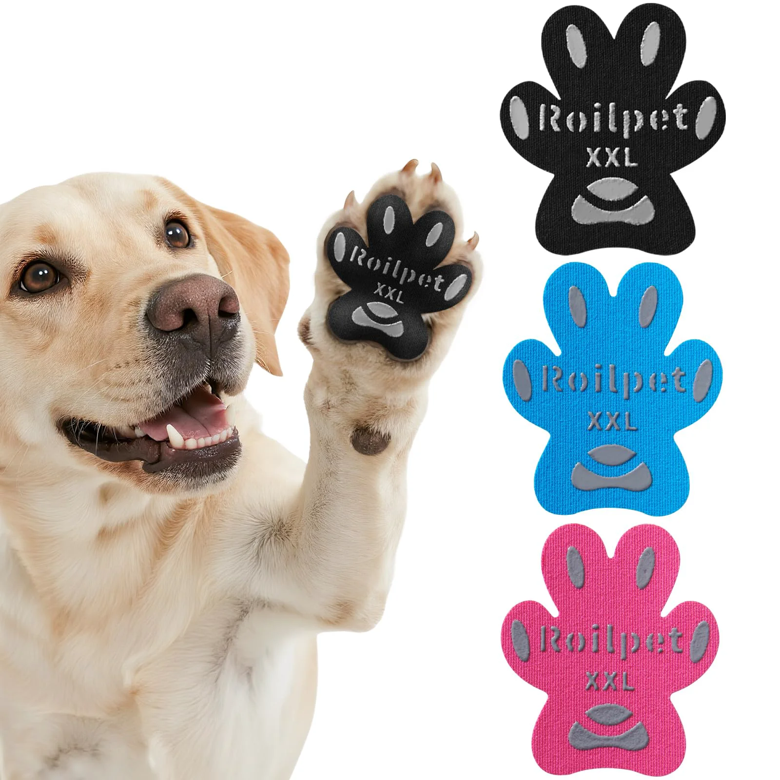 Flexible Roilpet Dog Anti Slip Paw Grips — XL Traction Pads 48 pcs for Seniors Pure
