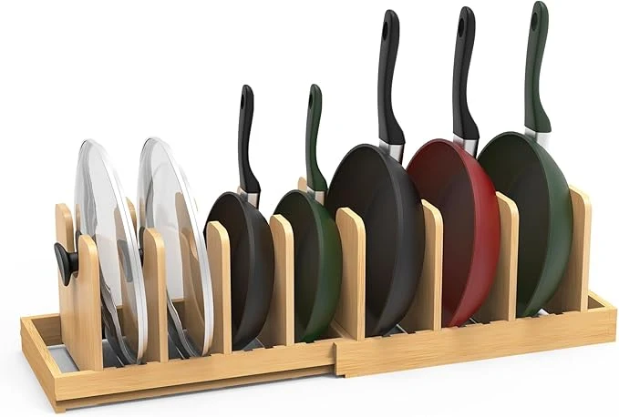 Consistent Bamboo Pot Lid Organizer Pots and Pans Organizer Inside Cabinet Pot Lids holder for Kitchen CountertopAbout ThisOverview Fast