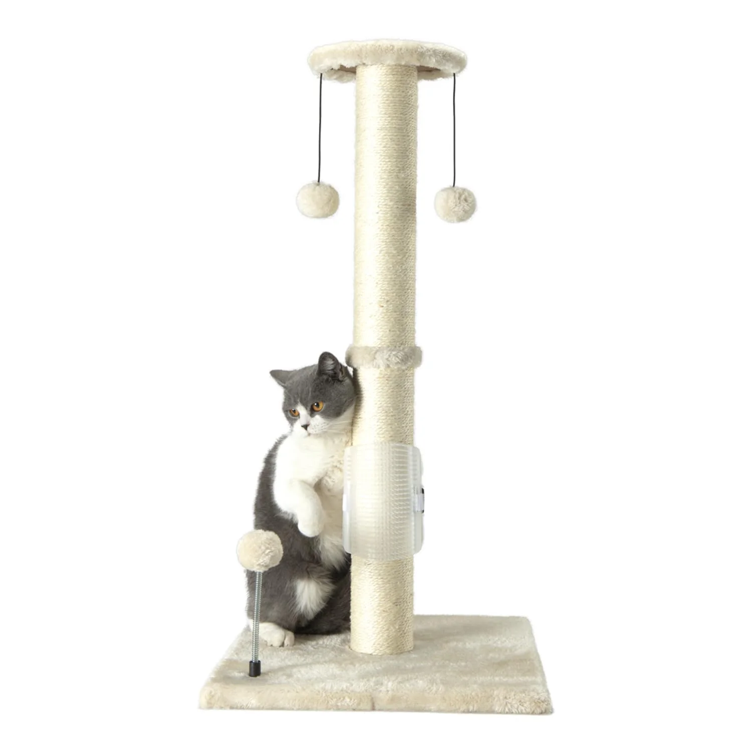 Trusted PEEKAB 32in Cat Scratching Post – Sisal Rope Hanging Ball Self-Massage Brush Beige Premium