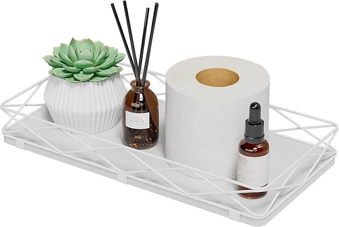 Prestigious Toilet Paper Basket Holder 13 Toilet Tank Tray Wood and Metal Toilet Tray Vanity Organizer Bathroom Tray Kitchen Sink Organizer for Soap Dispenser White About ThisOverview Durable