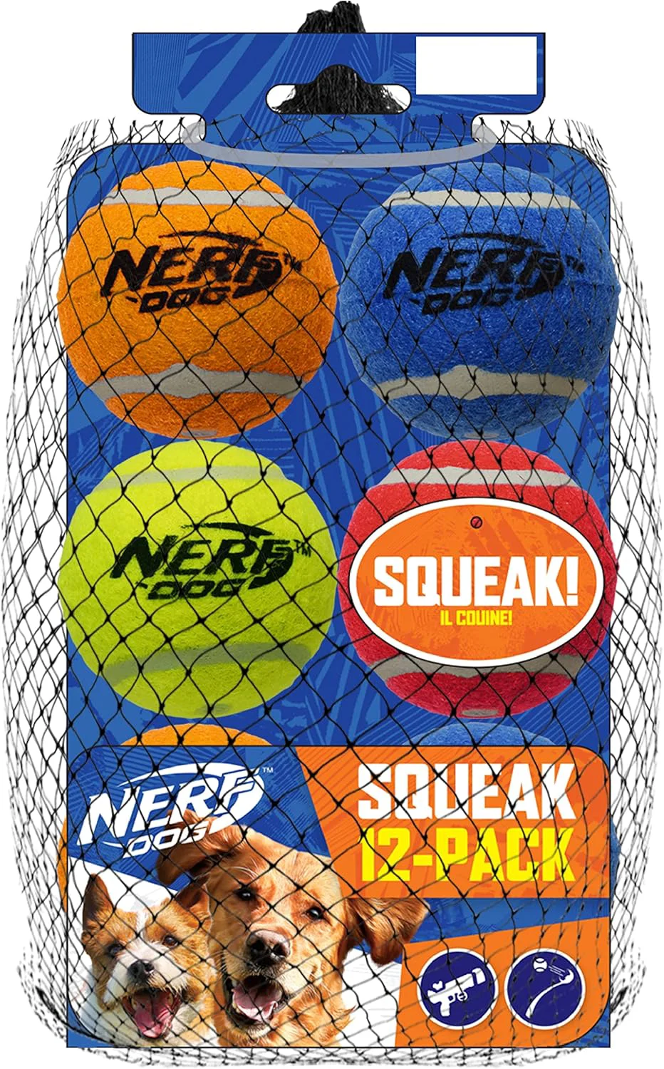 Efficient Nerf Dog 12-Piece Dog Toy Gift Set Includes 2.5in Squeak Tennis Ball 12-Pack Nerf Tough Material Multicolored for All Breed Sizes Reliable