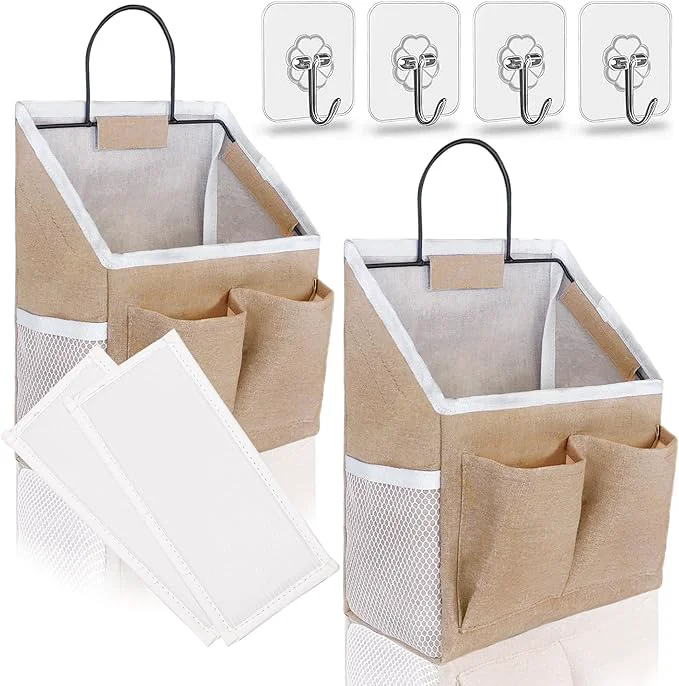 Breathable 2pcs Wall Hanging Baskets for Organizing Wall Hanging Storage Bag as Over the Door Organizer Wall File Organizer Rv Storage and Organization. For Bedroom Office Camper Khaki-Upgraded About ThisOverview Recyclable