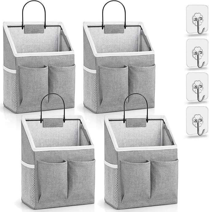 Versatile 4pcs Wall Hanging Storage Bag Wall Hanging Baskets for Organizing as Over the Door Organizer Wall File Organizer Rv Storage and Organization. For Bedroom Office Camper Gray-Upgraded About ThisOverview Minimalist