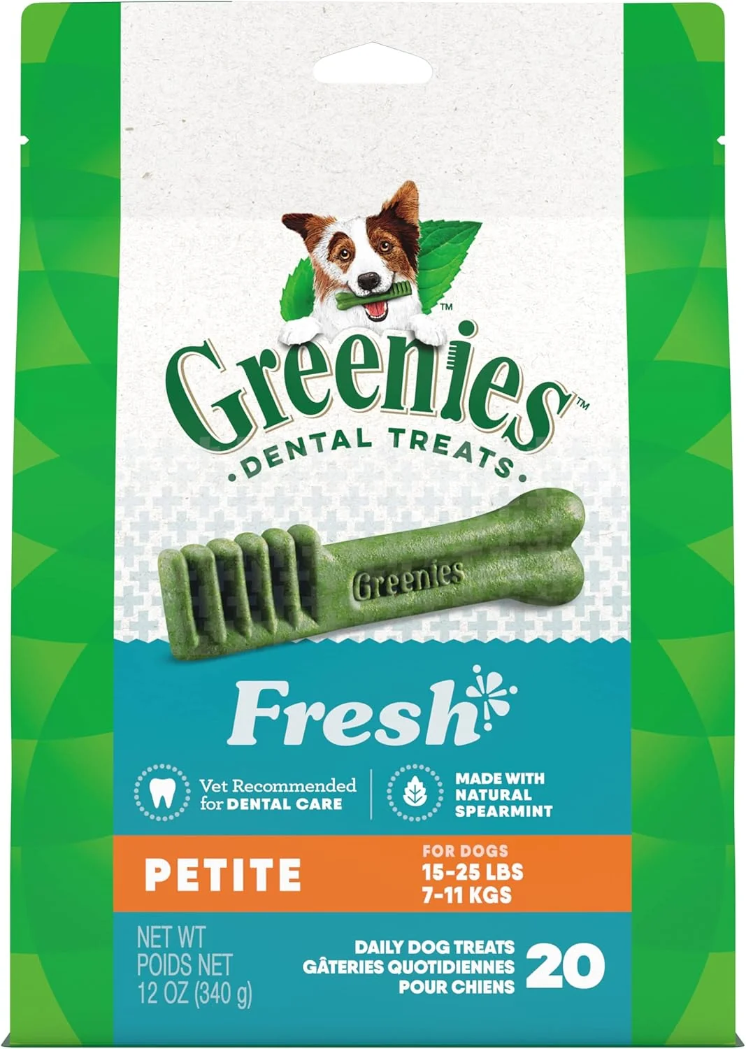 Easy-to-Use Greenies Petite Dental Dog Treats Fresh Flavor 12 oz. Pack 20 Treats Pure