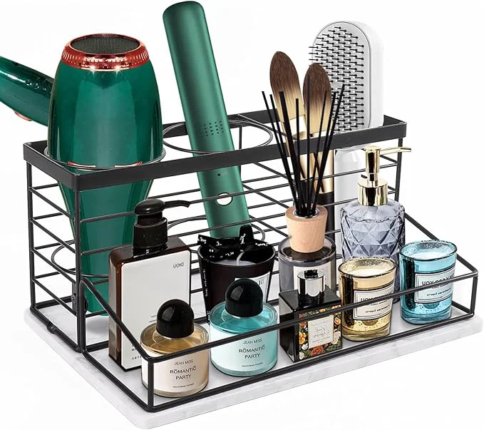 Versatile Hair Tool Organizer Movable Hair Dryer Holder Hair Styling Tools Storage for Vanity Bath Counter Organizer Bathroom Trays for Hair Toiletry Makeup 12 x 7.7 x 5.8 Marble-Black About ThisOverview Flexible