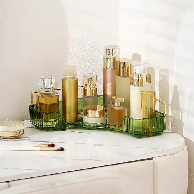Artisan Corner Bathroom Countertop Organizer Vanity Organizer Trays for Counter Makeup Organizers Perfume Tray Skincare Shelf Storage Gifts for Women Girl Student Green 1 Tier About ThisOverview Contemporary