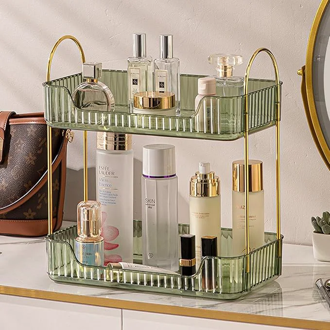 Breathable Aveniee Bathroom Counter Organizer 2 Tier Perfume Skin Care Countertop Storage Shelf Vanity Makeup Tray for Cosmetic Skincare Lotion GreenAbout ThisOverview High-Grade