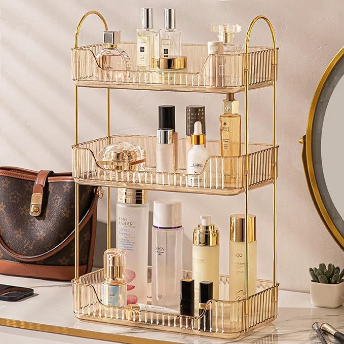 Artisan Bathroom Counter Organizer Countertop 3 Tier Makeup Perfume Shelf Storage Skincare Cosmetic Tray for Dresser Vanity - GoldAbout ThisOverview World-Class