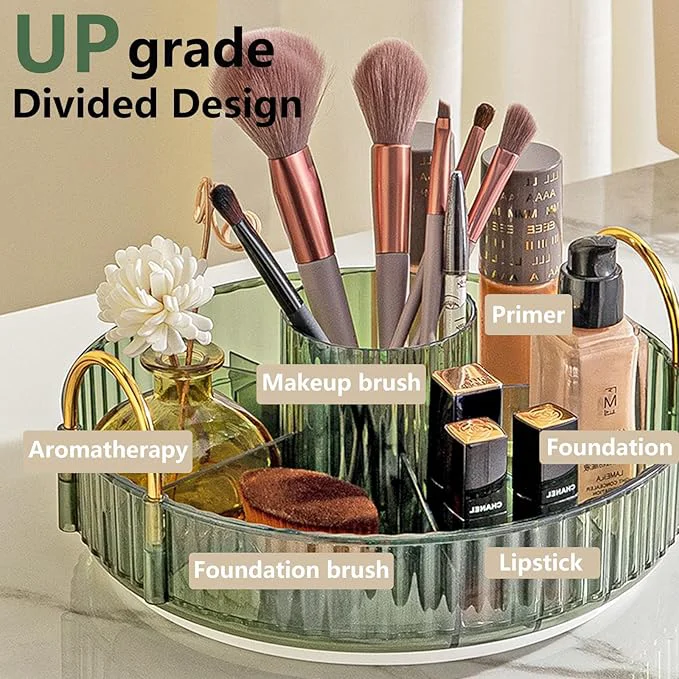 Verified 360 Rotating Makeup Organizer 3 Tier Large Capacity Make Up Organizers and Storage Skincare Perfume Vanity Organizers Bathroom Cosmetics Storage Organizer Countertop Green About ThisOverview Trendy