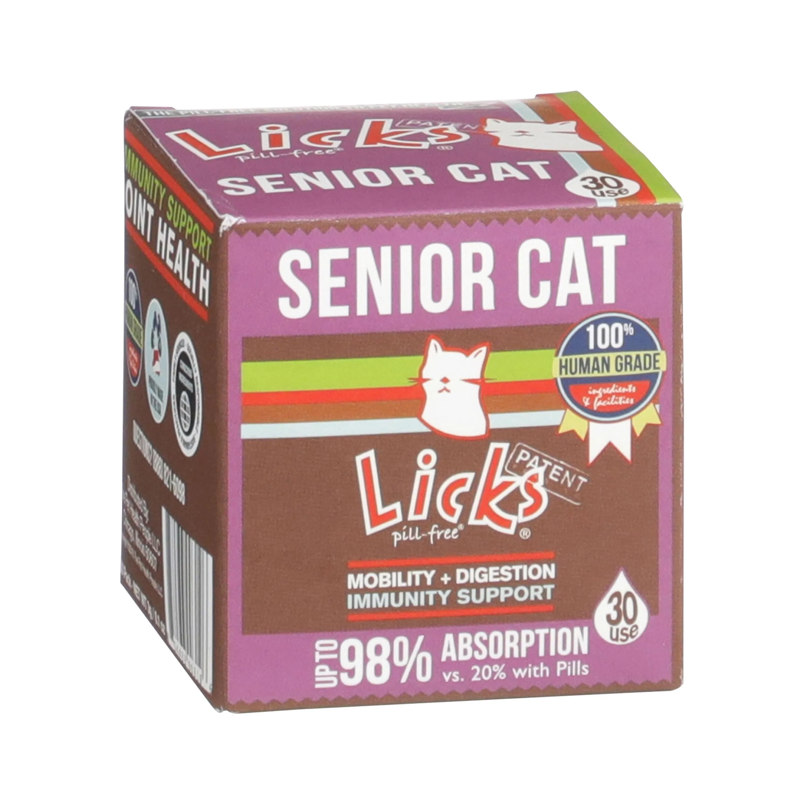 Verified Licks Pill Senior Cat – Joint Support Digestion Immunity Gel Packets 30 Uses Detailed