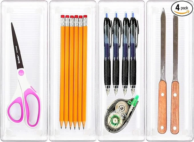 User-Friendly Simple Houseware Clear Drawer Organizer for Office Bin Desk Storage 3.25 x 9.5 4 PacksAbout ThisOverview Next-Generation