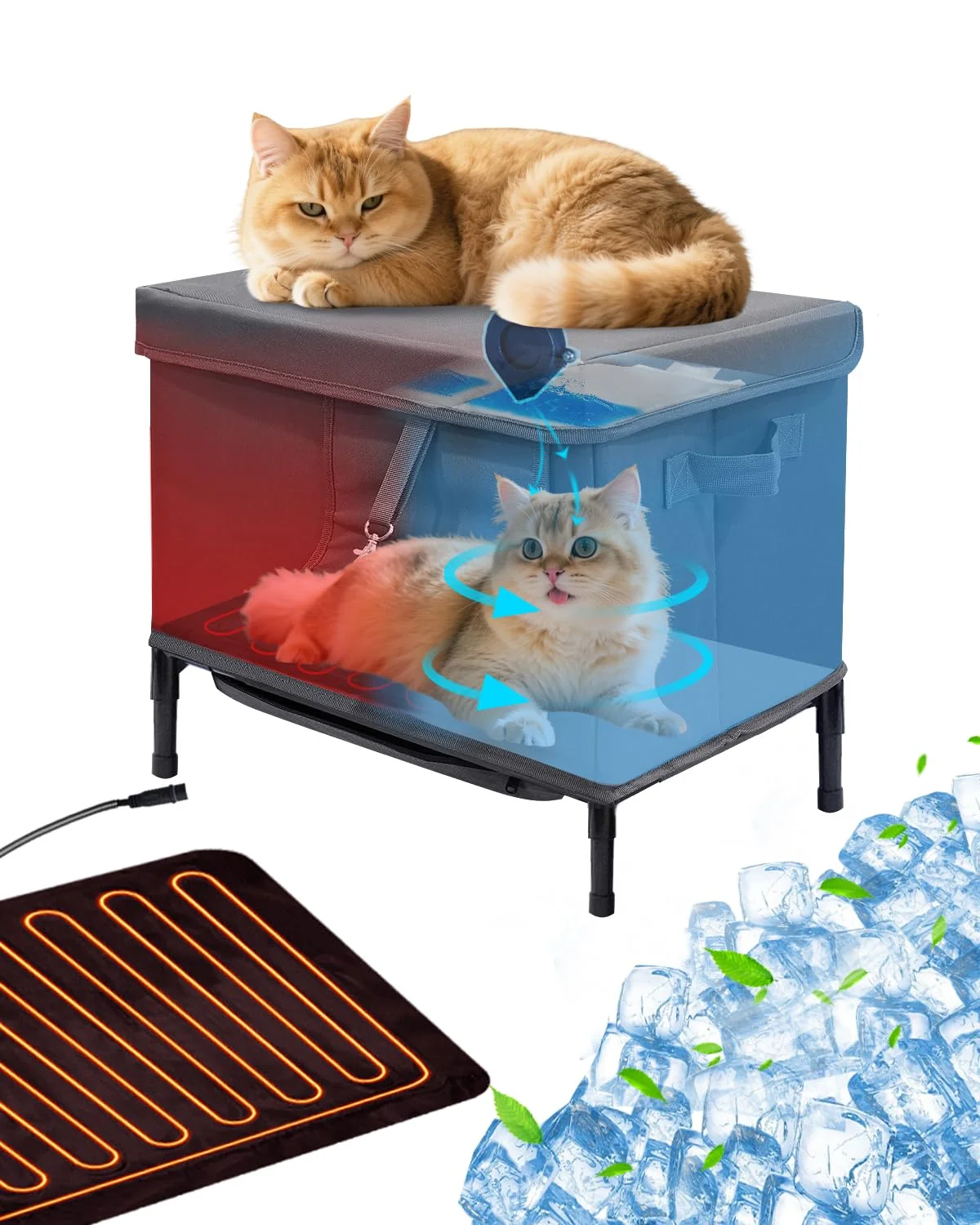 World-Class MAXCOM Heated Cooling Cat Shelter with Fan Mat All-Season Weatherproof Carefully Designed