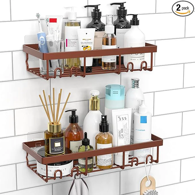 Exclusive Moforoco Shower Caddy Shelf Organizer Rack Self Adhesive Black Bathroom Shelves Basket Home Farmhouse Wall Inside Organization and Storage Decor Rv Accessories First Camper Apartment EssentialsAbout ThisOverview Recyclable