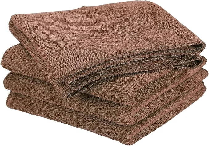 Effective HARFINGTON 4 Pack Microfiber Cleaning Cloth 20 x 10 Multi-Functional Cleaning Towels Reusable Absorbent Rags for Car Wash Kitchen Household Window Clean BrownAbout ThisOverview Fine