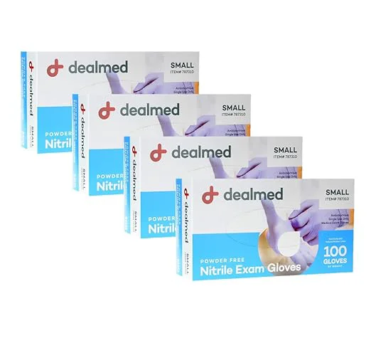 Versatile med Nitrile Exam Gloves – 100 Count Small Pack of 4 Disposable Non-Irritating Latex Multi-Purpose for First Aid Kit Medical Facilities MoreAbout This Organic