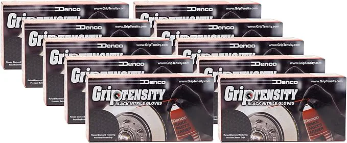 Carefully Designed DENCO DISTRIBUTING INC. GripTensity Diamond Nitrile Gloves - Black 7 MIL - Latex Powder - 10 Boxes Detailed