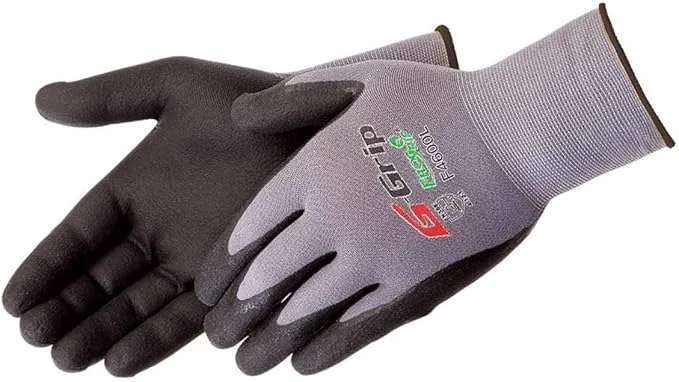 Fine Liberty Glove Safety G-Grip Nitrile Micro-Foam Palm Coated Seamless Knit Work Gloves with 13-Gauge Gray Nylon Shell 2 Dozen Large About ThisOverview Premium Material