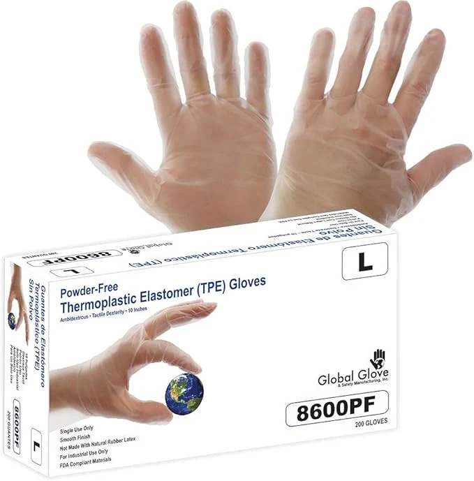 Convenient Global Glove 8600PF Thermoplastic Elastomer TPE size Clean