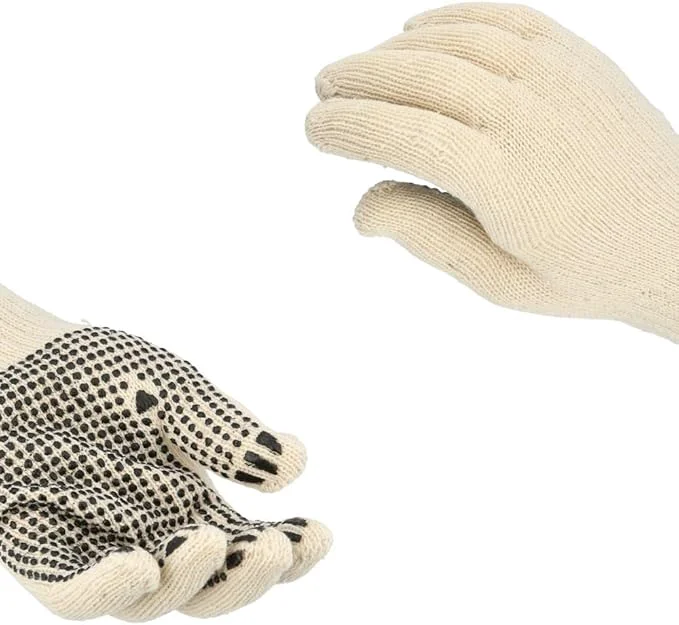 Clean PackagingSuppliesByMail PSBM Cotton Work Gloves with Dotted Grip Single Sided PVC Dots Provide Maximum Grip Comfortable