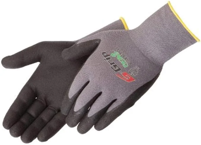 Casual Liberty Glove Safety G-Grip Nitrile Micro-Foam Palm Coated Seamless Knit Work Gloves with 13-Gauge Gray Nylon Shell 2 Dozen Medium About ThisOverview Comfortable