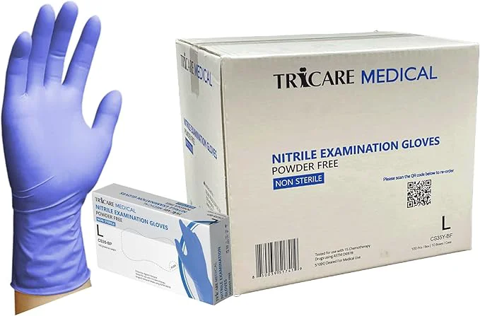 Artisan Nitrile Exam Gloves Chemo Drug Tested Latex- Powder- 4.3 Mil Deep Blue Authentic
