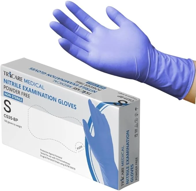 Healthy Nitrile Exam Gloves Chemo Drug Tested Latex- Powder- 4.3 Mil Deep Blue Smart