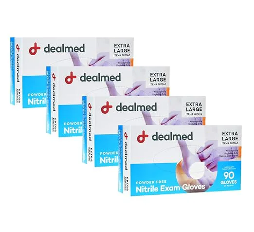 Excellent med Nitrile Exam Gloves – 90 Count X-Large Pack of 4 Disposable Non-Irritating Latex Multi-Purpose for First Aid Kit Medical Facilities MoreAbout This Elegant