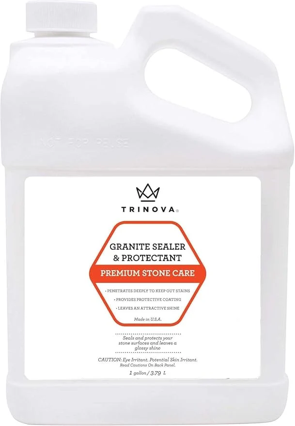 Professional TriNova Granite Sealer Protector Gallon Refill- Made in USA Stone Polish Protectant Care Product - Easy Maintenance for Clean Countertop Surface Marble Tile 128 fl oz Superior