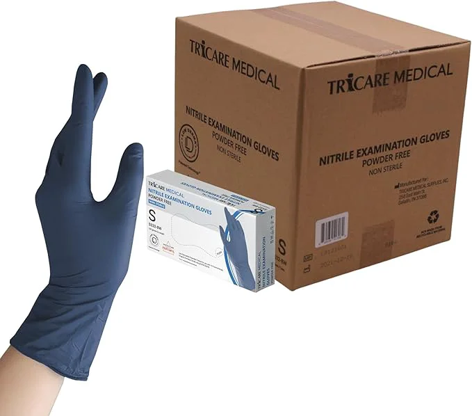 Enhanced Low Derma Nitrile Exam Gloves Chemo drug tested Latex Powder Berry Blue 3.5 mil S M L XL Expertly Made