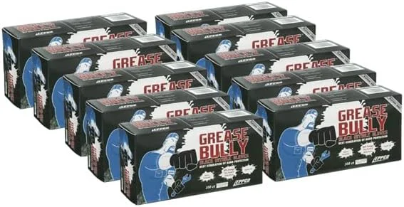 Authentic DENCO DISTRIBUTING INC. Grease Bully Nitrile Gloves - 6MIL - Black - Powder Latex - 1000 Count - 10 Boxes User-Friendly
