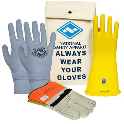 Stylish Enespro Class 2 Yellow Rubber Voltage Insulating Glove Premium Kit with FR Knit Glove and Leather Protectors Max. Use Voltage 17 000V AC 25 500V DC KITGC2Y11AGAbout ThisOverview Specialty