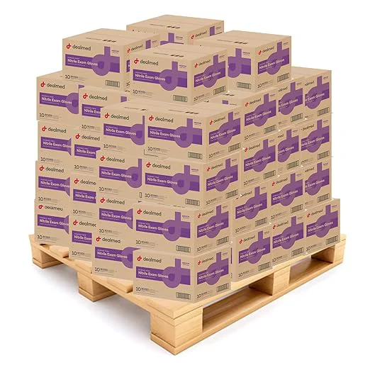 Original med Nitrile Gloves – Pallet of Size Medium Disposable Nitrile Gloves Non-Irritating Latex Multi-Purpose Use for a First Aid Kit and More 84 Cases About This Organic