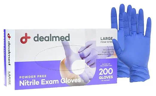 Specialty med Medical Exam Gloves – 200 Count Large Nitrile Gloves Disposable Non-Irritating Latex Multi-Purpose Use for a First Aid Kit and Medical FacilitiesAbout ThisOverview Trendy