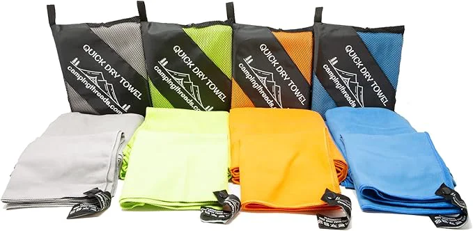 Superior Camping Threads Quick Dry Microfiber Camp Towels Family Four Pack - Includes 4 XL Body Towels and 4 WashclothsAbout ThisOverview Breathable
