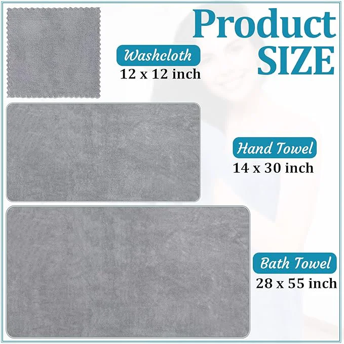 Smart Moukeren 18 Pcs Microfiber Bath Towel Set 6 Bath Towels 6 Hand Towels 6 Washcloths Soft Coral Velvet Highly Absorbent Bathroom Towel for Fitness Sports Yoga Travel Cute Colors About ThisOverview Prestigious