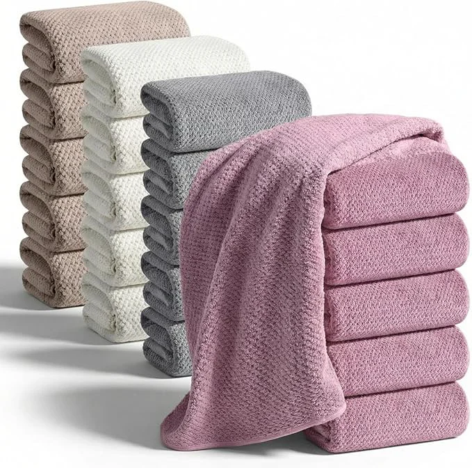 Smart Newwiee 20 Pack Bulk Bath Towels Set Large Quick Dry Bath Towels 55 x 28 for Spa Gym Salon Hotel and Rental Use Purple White Gray Khaki About ThisOverview Solid