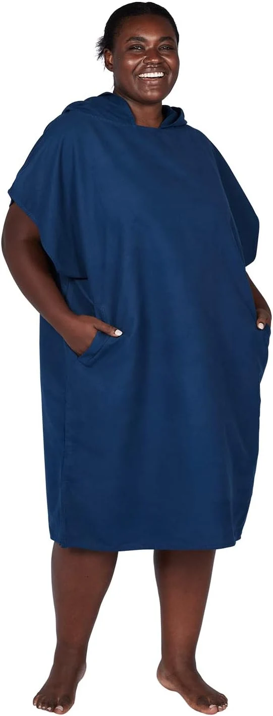 Elite Dock Bay Adult Poncho - Hooded Towel with Deep Pockets Changing Robe - Quick Dry - Compact Lightweight - Includes BagAbout ThisOverview Natural