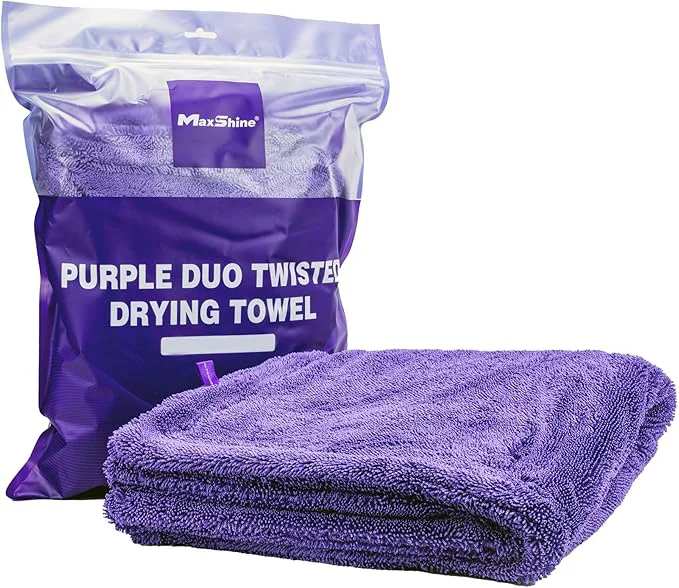 Breathable Maxshine 20 x 24 Universal Purple Car Drying Towel – 1200 GSM Rinse- Double-Sided Microfiber – Plush Super Absorbent Towel for Car Wash DetailingAbout ThisOverview Proven