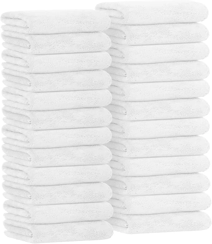 Stylish Avalon Towels Microfiber Salon Towel - White Hand Towels Bulk 24 Pack - Lint Fleece Microfiber Hand Towel Soft Ultra-Absorbent I for Facial Spa Gym Work Out 16 x26 Not Bleach Proof About ThisOverview Top-Quality