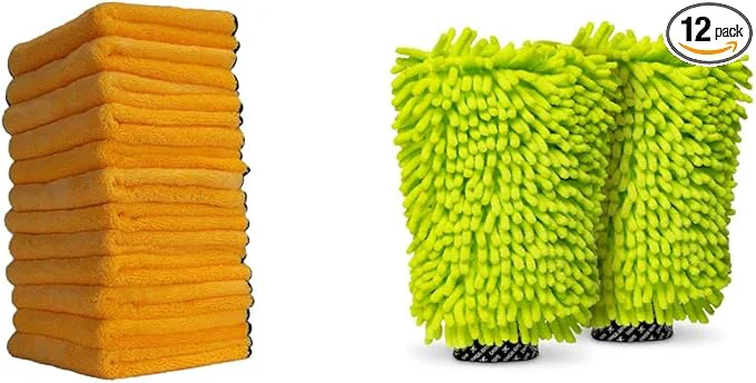Carefully Designed Chemical Guys Premium Microfiber Towels 16 Inch x 16 Inch Pack of 12 and Chenille Premium Scratch- Microfiber Wash Mitt 2 Pack About ThisOverview Comfortable