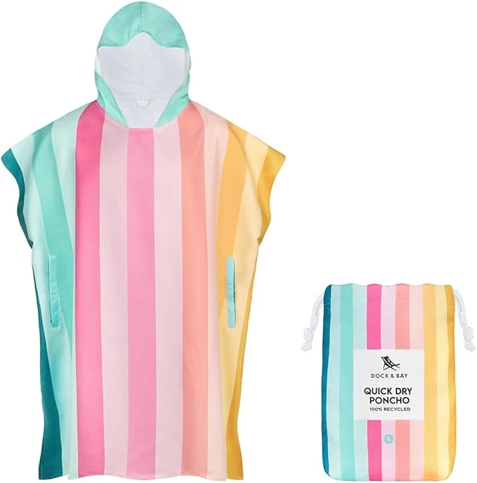 Detailed Dock Bay Adult Poncho - Hooded Towel with Deep Pockets Changing Robe - Quick Dry - Compact Lightweight - Includes BagAbout ThisOverview Refined