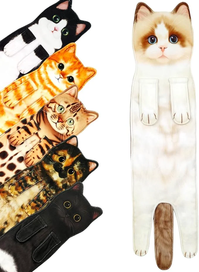 Refined PAT JUUMG Funny Ragdoll Cat Hand Towels for Bathroom Kitchen Cute Home Decorative Hanging Face Towels Super Absorbent Soft Cat Lovers Gifts for Women Housewarming GiftAbout ThisOverview Traditional