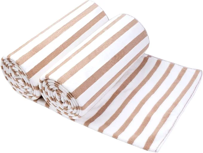 Consistent JML Beach Towels Set of 2 30 x 60 Large Microfiber Bath Towel Cabana Stripe Quick Drying Absorbent for Sauna Shower Gym Summer Party Sport Swimming Pool Yoga Camping CoffeeAbout ThisOverview Soft