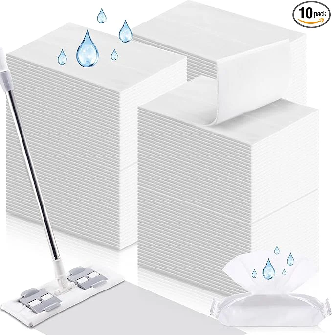 Practical 200 Counts Sweeper Wet Mopping Cloths Compatible with Swiffer 17.7'' x 11.8'' Large Wet Mop Pads Refills XL Disposable Floor Wipes Duster for Sweeping Scrubbing Cleaning Wood Hardwood Tile Unique