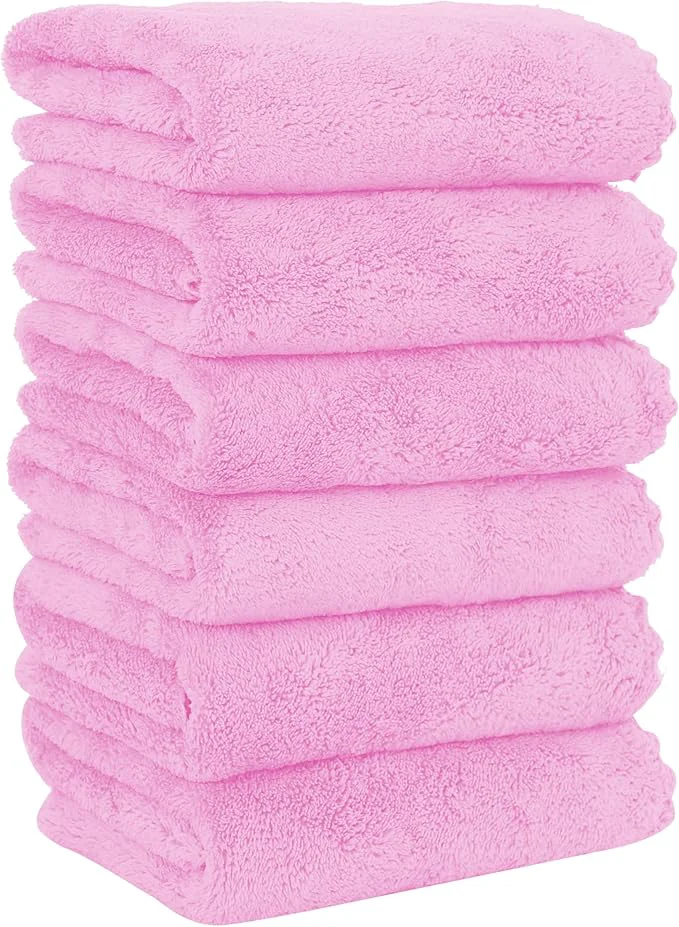 Specialty MOONQUEEN 6 Pack Premium Hand Towels - Quick Drying - Microfiber Coral Velvet Highly Absorbent Towels - Multipurpose Use as Hotel Bathroom Shower Spa Hand Towel 16 x 28 inches Frozen Berry About ThisOverview Powerful