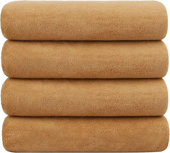 Crafted JML Microfiber Bath Towels Bath Towel 4 Pack 30 x 60 Oversized Soft Super Absorbent and Fast Drying Bathroom Towel Set for Sport Fitness Yoga BeigeAbout ThisOverview Healthy