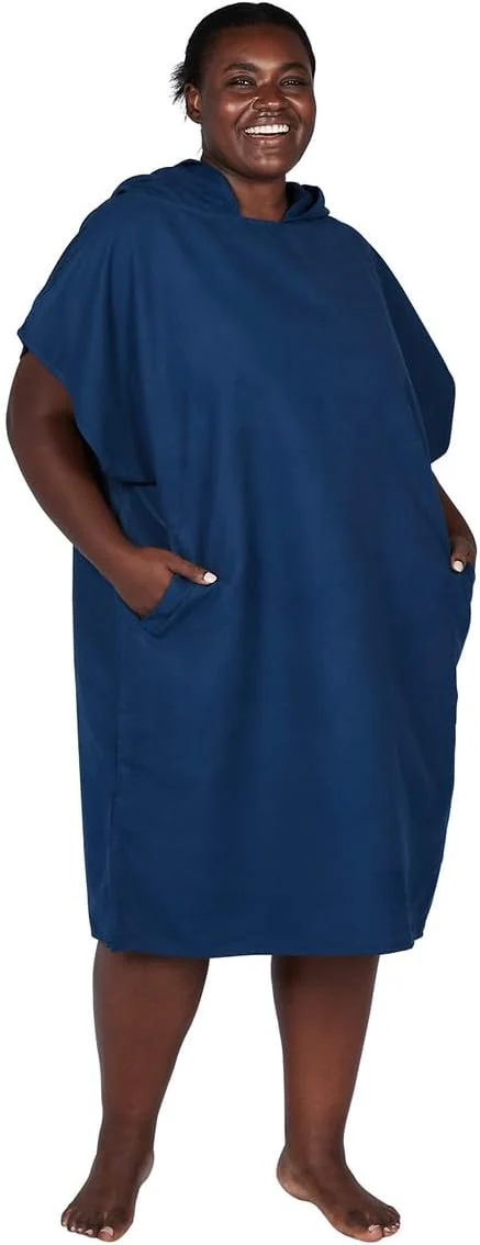 Consistent Dock Bay Adult Poncho - Hooded Towel with Deep Pockets Changing Robe - Quick Dry - Compact Lightweight - Includes BagAbout ThisOverview Fine