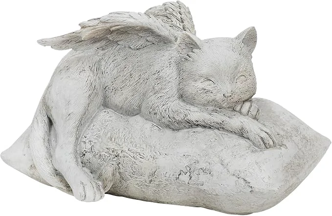 High-Grade Holiberty Cat Angel Figurine Memorial Pet Stone Statue Expertly Made